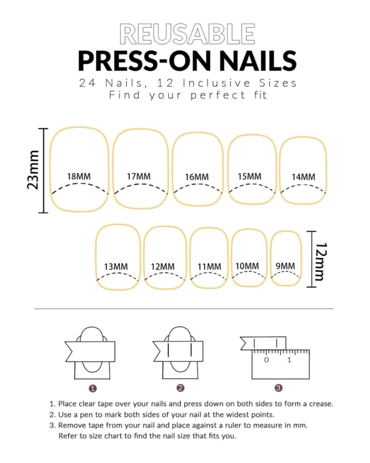 LH ORIGINAILS ready-to-wear manicure set 24 press-on nails + 5 square french rhinestone accessories