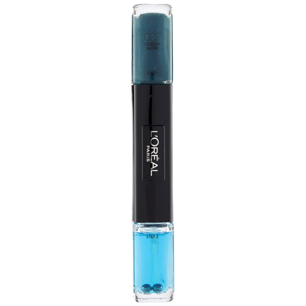 L'Oréal Infallible 2-in-1 nail polish duo, polish + top coat, 007 Océan Infini, 2x5ml