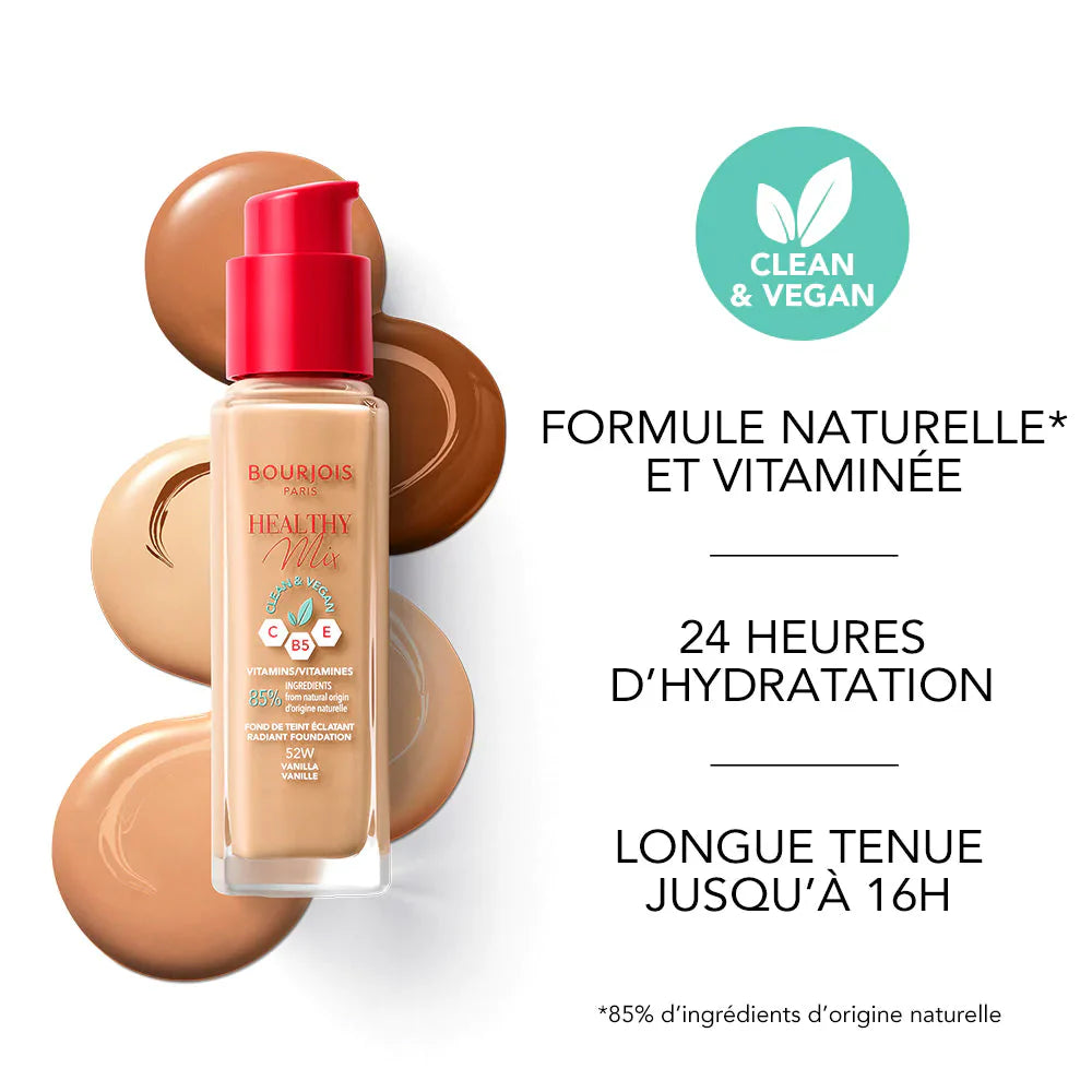 BOURJOIS PARIS Healthy Mix foundation 55N dark beige 30 ml vegan