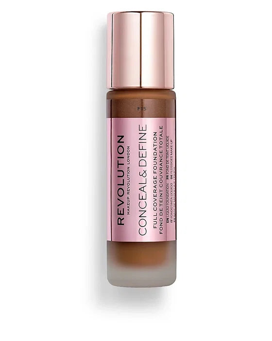 MAKEUP REVOLUTION Conceal & Define liquid foundation F15 23ml vegan
