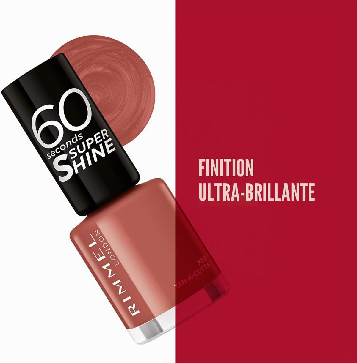 RIMMEL 60 Seconds Super Shine nail polish 707 tan-a-cotta 8ml