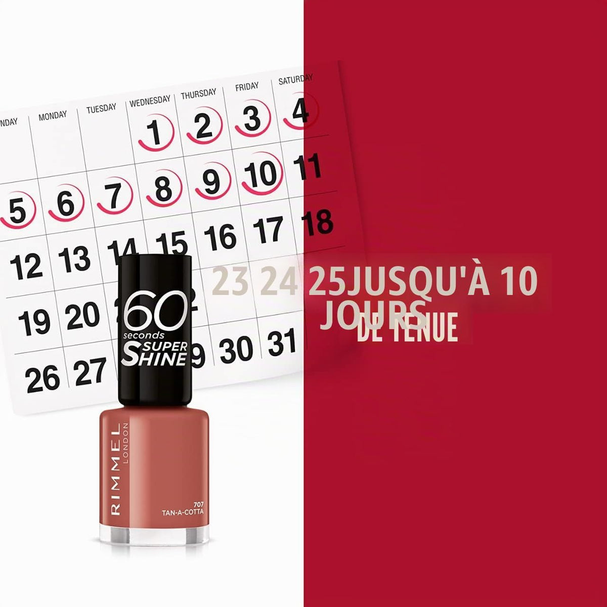 RIMMEL 60 Seconds Super Shine nail polish 707 tan-a-cotta 8ml