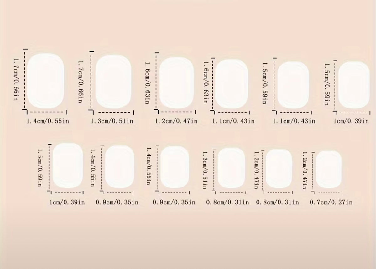 LH ORIGINAILS ready-to-wear manicure set 24 press-on nails + 5 accessories short square French