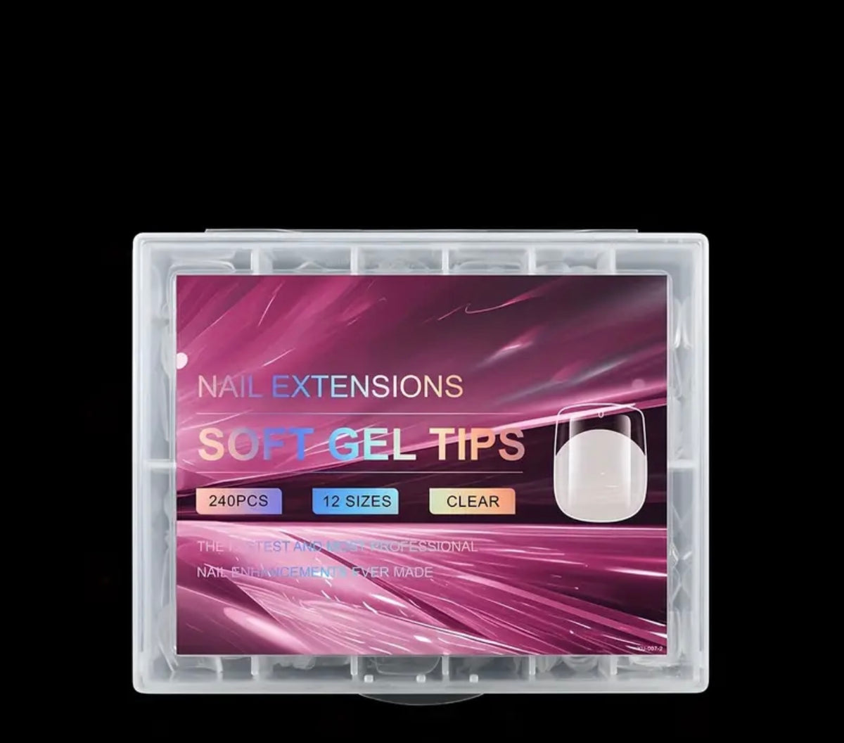 LH ORIGINAILS ready-to-wear manicure set 240 square press-on tips + 5 reusable accessories