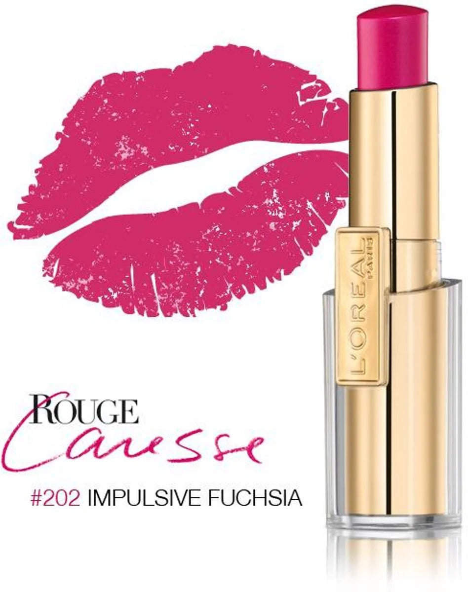 L'Oréal PARIS Rouge Caresse Lipstick 202 Impulsive Fuchsia 5ml