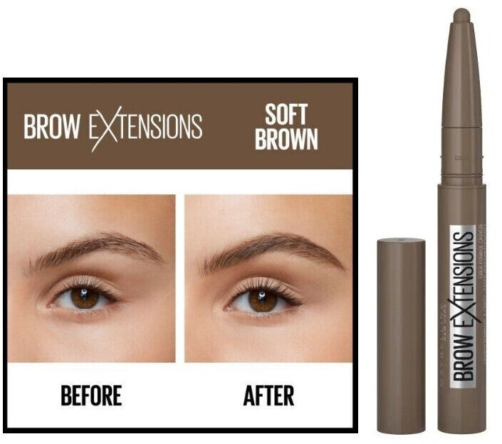 MAYBELLINE NEW YORK brow extensions eyebrow pencil 02 soft brown 0.4g