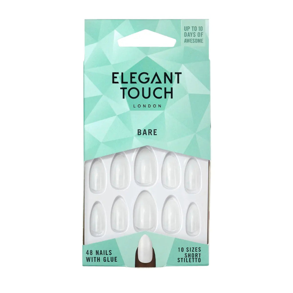 ELEGANT TOUCH LONDON nail capsules 48 pieces 10 sizes almond white