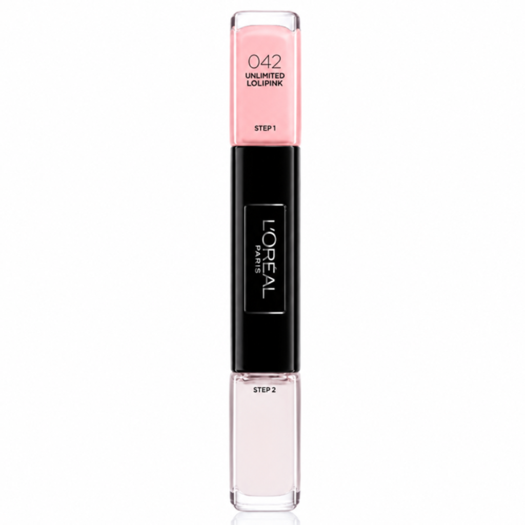 L'Oréal Infallible 2-in-1 nail polish duo, polish + top coat, 42 Unlimited Lollipink, 2x5ml